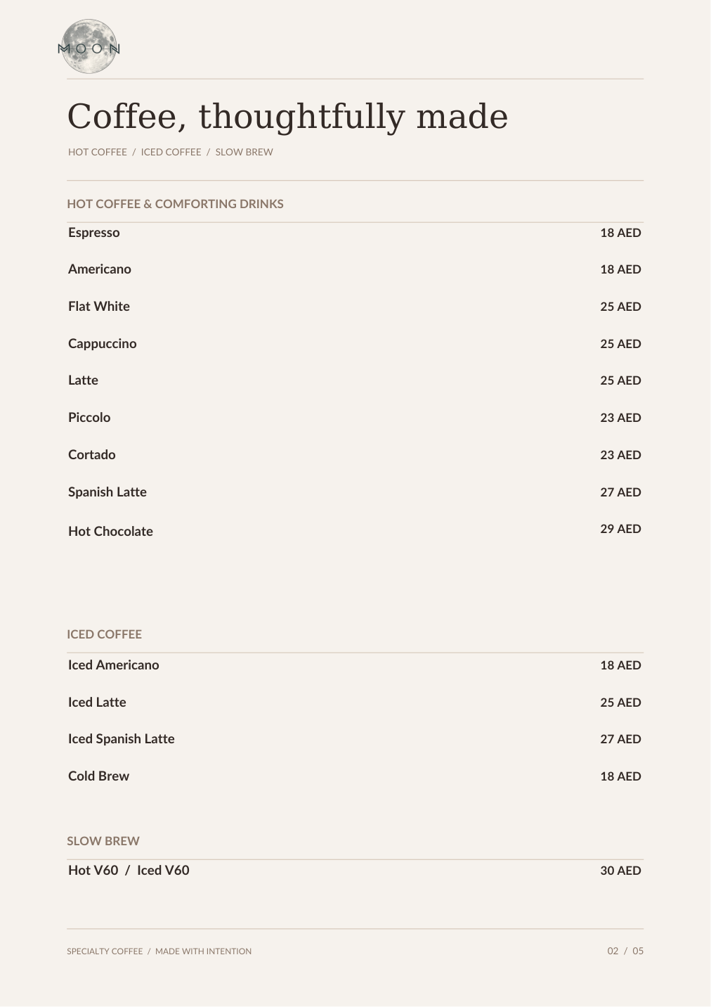 TAG MOON menu page 2